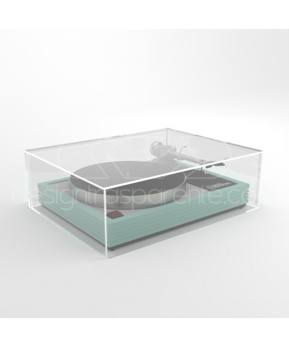 Turntable cover box W50 D40 H20 transparent or smoked acrylic