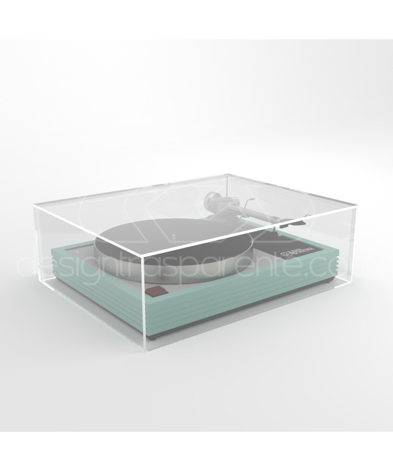 Turntable cover box W50 D40 H20 transparent or smoked acrylic