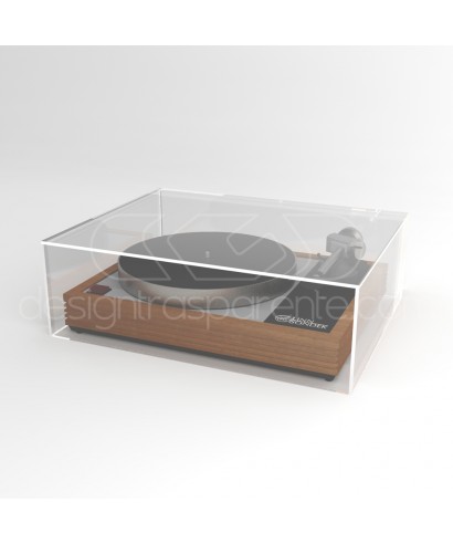 Turntable cover box W45 D40 H15 transparent or smoked acrylic.