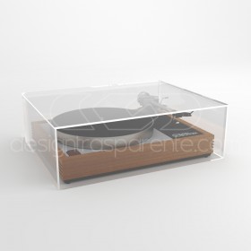 Turntable cover box W65 D35 H30 transparent or smoked acrylic.