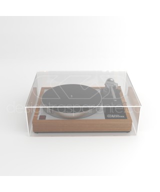 Coperchio per giradischi L30 P35 H15 in plexiglass trasparente o fumé.