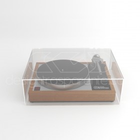 Coperchio per giradischi L30 P35 H15 in plexiglass trasparente o fumé.
