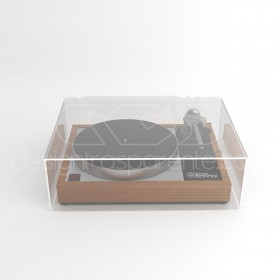 Turntable cover box W30 D35 H15 transparent or smoked acrylic.