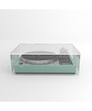 Coperchio per giradischi L30 P35 H15 in plexiglass trasparente o fumé.