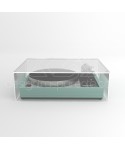 Coperchio per giradischi L30 P35 H15 in plexiglass trasparente o fumé.