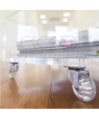 30x30 Transparent acrylic trolley cart for kitchen or bathroom.