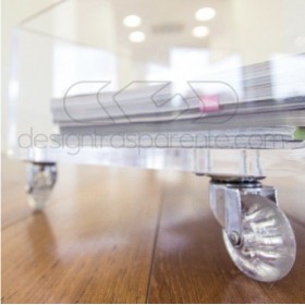 50x30 Transparent acrylic trolley cart for kitchen or bathroom.