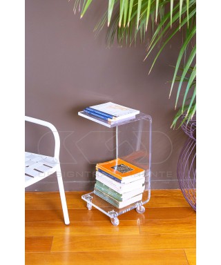 W30H60 bedside table or serving trolley with magazine rack.