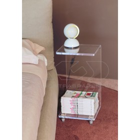 W30H60 bedside table or serving trolley with magazine rack.