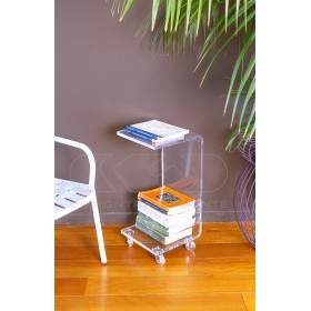 W40H60 bedside table or serving trolley with magazine rack.