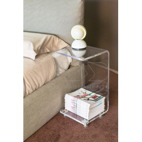 W50H60 bedside table or serving trolley with magazine rack.