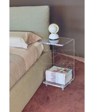 W50H60 bedside table or serving trolley with magazine rack