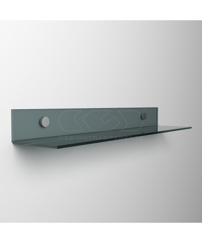 Mensola a L cm 25 in plexiglass trasparente o colorato senza staffe.