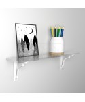 Wall shelf cm 50 acrylic transparent shelf with shiny edge