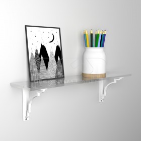 Wall shelf cm 55 acrylic transparent shelf with shiny edge