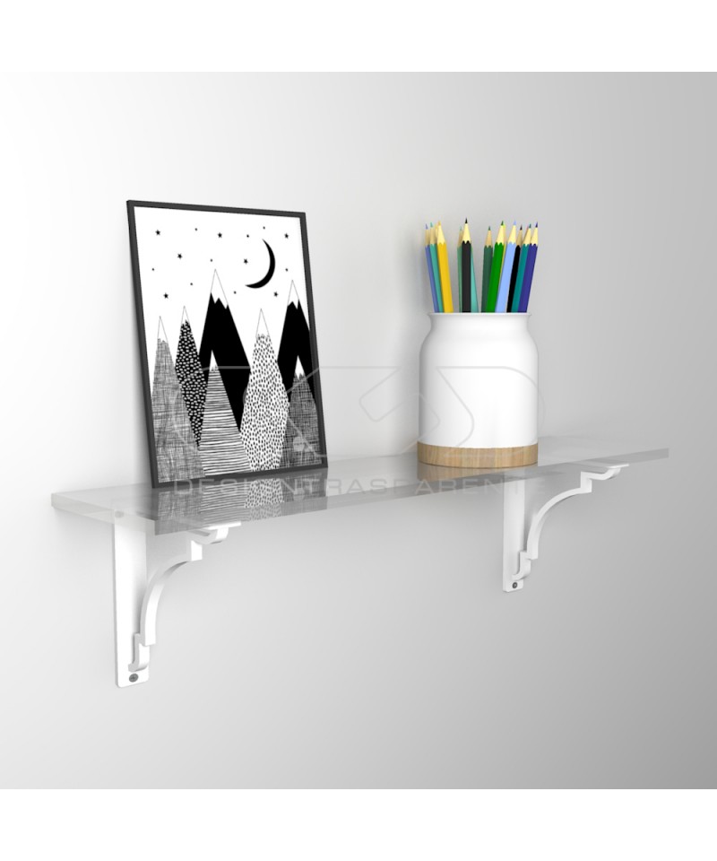 Transparent Math Shelf Wall shelf cm 90 acrylic transparent shelf with shiny edge