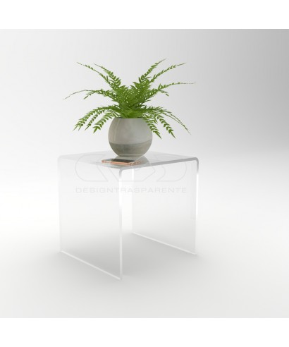 Tavolino a ponte cm 30x30 tavolo da salotto in plexiglass trasparente