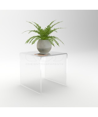 Acrylic coffee table cm 40 lucyte clear side table.
