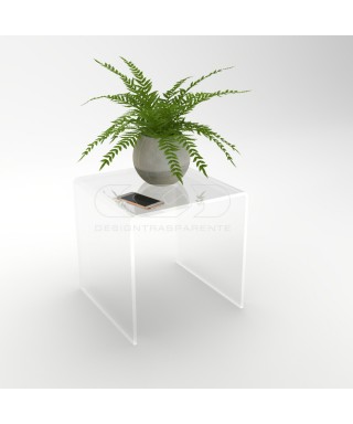 Acrylic coffee table cm 45x40 lucyte clear side table plexiglass