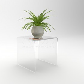 Tavolino a ponte cm 50x50 tavolo da salotto in plexiglass trasparente