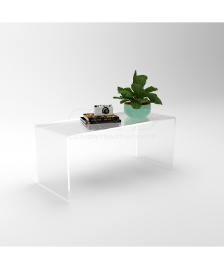 Tavolino a ponte cm 65 tavolo da salotto in plexiglass trasparente.