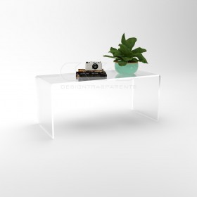 Tavolino a ponte 65x50 tavolo da salotto in plexiglass trasparente