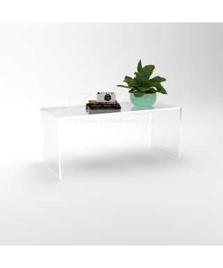 Tavolino a ponte cm 70 tavolo da salotto in plexiglass trasparente