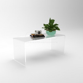 Tavolino a ponte 70x50 tavolo da salotto in plexiglass trasparente