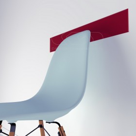 Red acrylic chair rail cm 99 wall protector