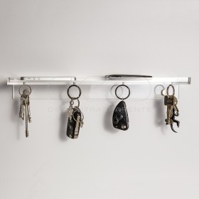 Acrylic shelf 15x10 with coin tray and magnetic key holder
