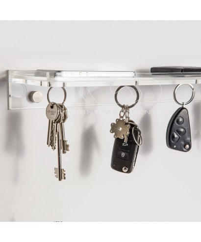 Acrylic shelf 15x10 with coin tray and magnetic key holder
