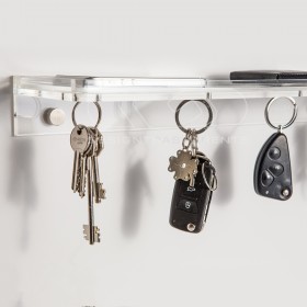 Acrylic shelf 15x10 with coin tray and magnetic key holder