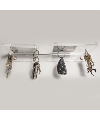 Acrylic shelf 15x10 with coin tray and magnetic key holder