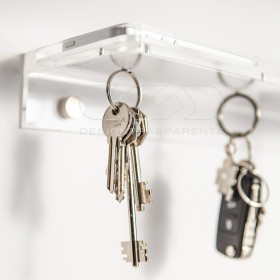 Acrylic shelf 15x10 with coin tray and magnetic key holder