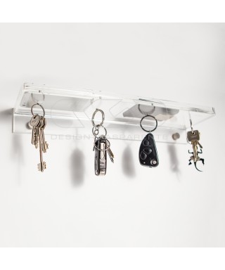 Acrylic shelf 15x10 with coin tray and magnetic key holder