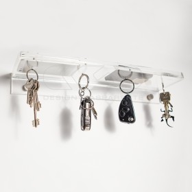 Acrylic shelf 15x10 with coin tray and magnetic key holder