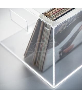 Transparent acrylic LP storage box for vinyl records