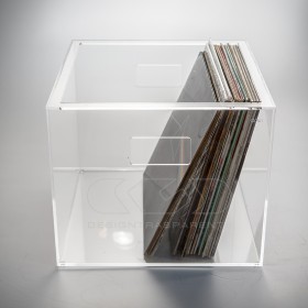 Transparent acrylic LP storage box for vinyl records