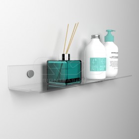 OFFERTA Mensola a L cm 55x15 in plexiglass trasparente senza staffe.