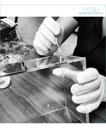 60x40h70 - Lastre in plexiglass trasparente su misura, colla per plexiglass, teca fai da te