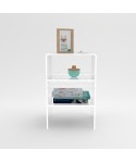 Comodino Tavolino cm 25 plexiglass trasparente ripiani portaoggetti.