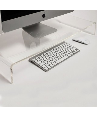 85x20 clear acrylic monitor rise stand.
