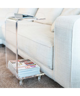 W50H60 bedside table or serving trolley with magazine rack.