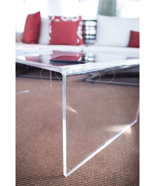 Tavolino a ponte cm 50x30 tavolo da salotto in plexiglass trasparente