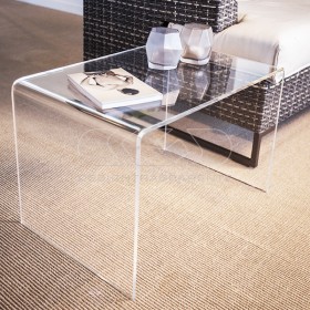 Tavolino a ponte cm 55x50 tavolo da salotto in plexiglass trasparente