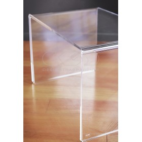 Acrylic coffee table cm 55x50 lucyte clear side table plexiglass
