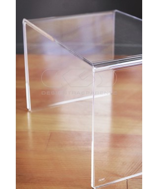 Acrylic coffee table cm 60x30 lucyte clear side table plexiglass