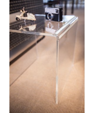 Acrylic coffee table cm 65x30 lucyte clear side table plexiglass