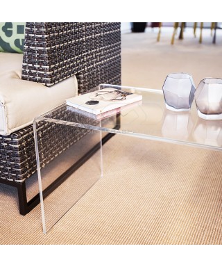 Tavolino a ponte 65x50 tavolo da salotto in plexiglass trasparente