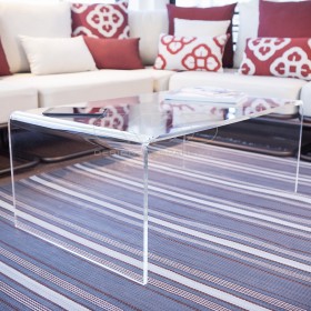 Tavolino a ponte 70x50 tavolo da salotto in plexiglass trasparente